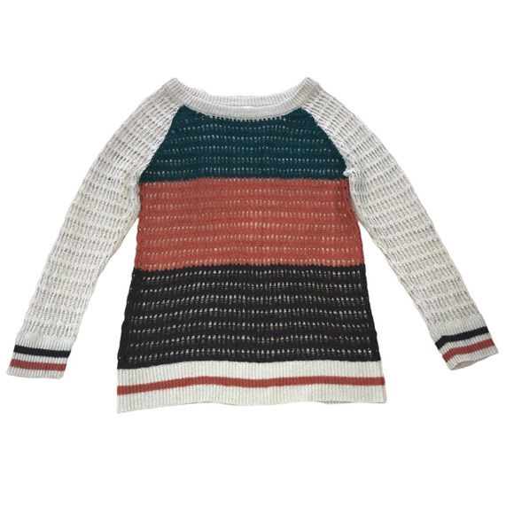 MAK B Color Block Open Knit Sweater - Women’s Small - Picture 6 of 11